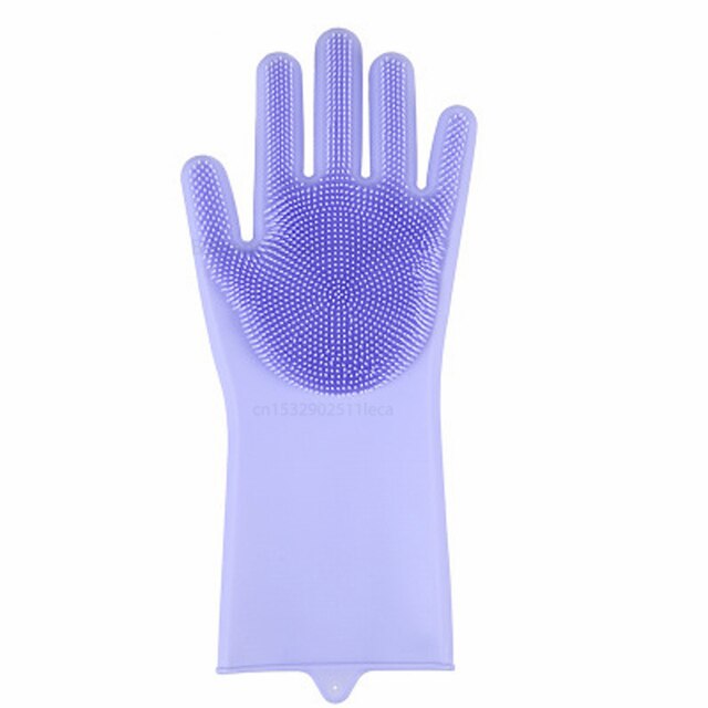 65 g/pz guanti multifunzionali guanti in Silicone guanti per lavastoviglie guanti per lavaggio auto antiscivolo alta elasticità: Purple Left 1Pcs