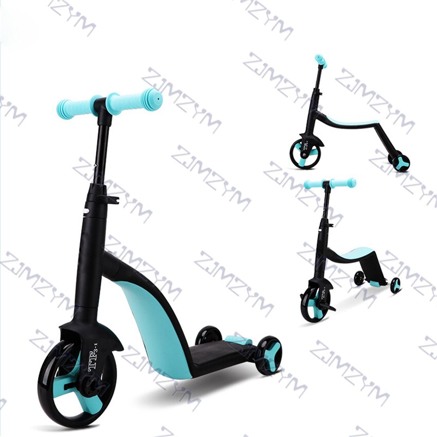 TF3-1 Kinderen Voet Scooter 3 In 1 Functie Kick Board Scooter Balans Fiets Pu Wiel Opvouwbare Baby Driewieler Verjaardag