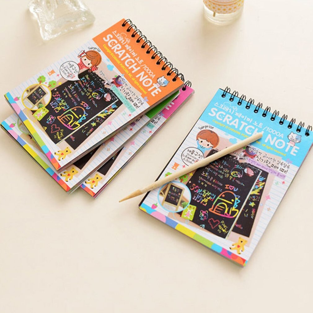 Y031 Color Diy Coil Scratch Picture Children's Graffiti Sketch Book Scratch Painting Blue