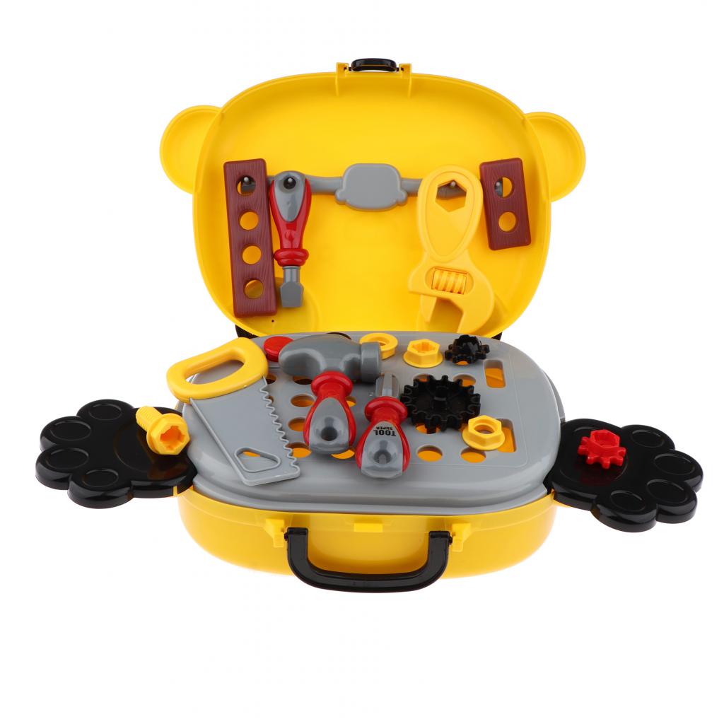 MagiDeal 14 Pieces Pretend Play Tools Box Set Toy for Kids Toddlers Boys