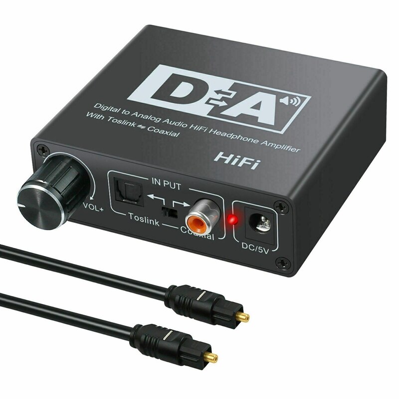 192 khz digital optisk koaxial toslink till analog rca 3.5mm o hifi-omvandlare med spdif