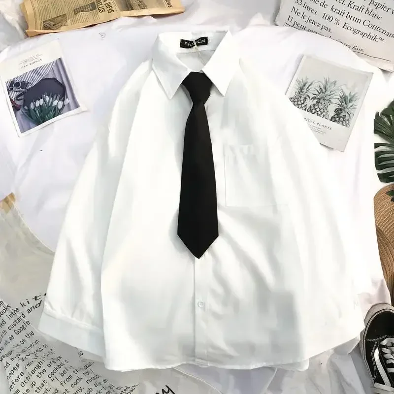 Neue Herbst Frauen Schule Hemden JK Adrette Frühling Japan Langarm Mädchen Schwarz Hemd Harajuku Taste hoch Damen Spitzen: M / Gold