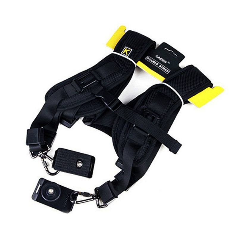 Zwarte Professionele Rapid Camera Dubbele Schouder Sling Strap Voor SLR DSLR Voor Canon Nikon Sony Camera