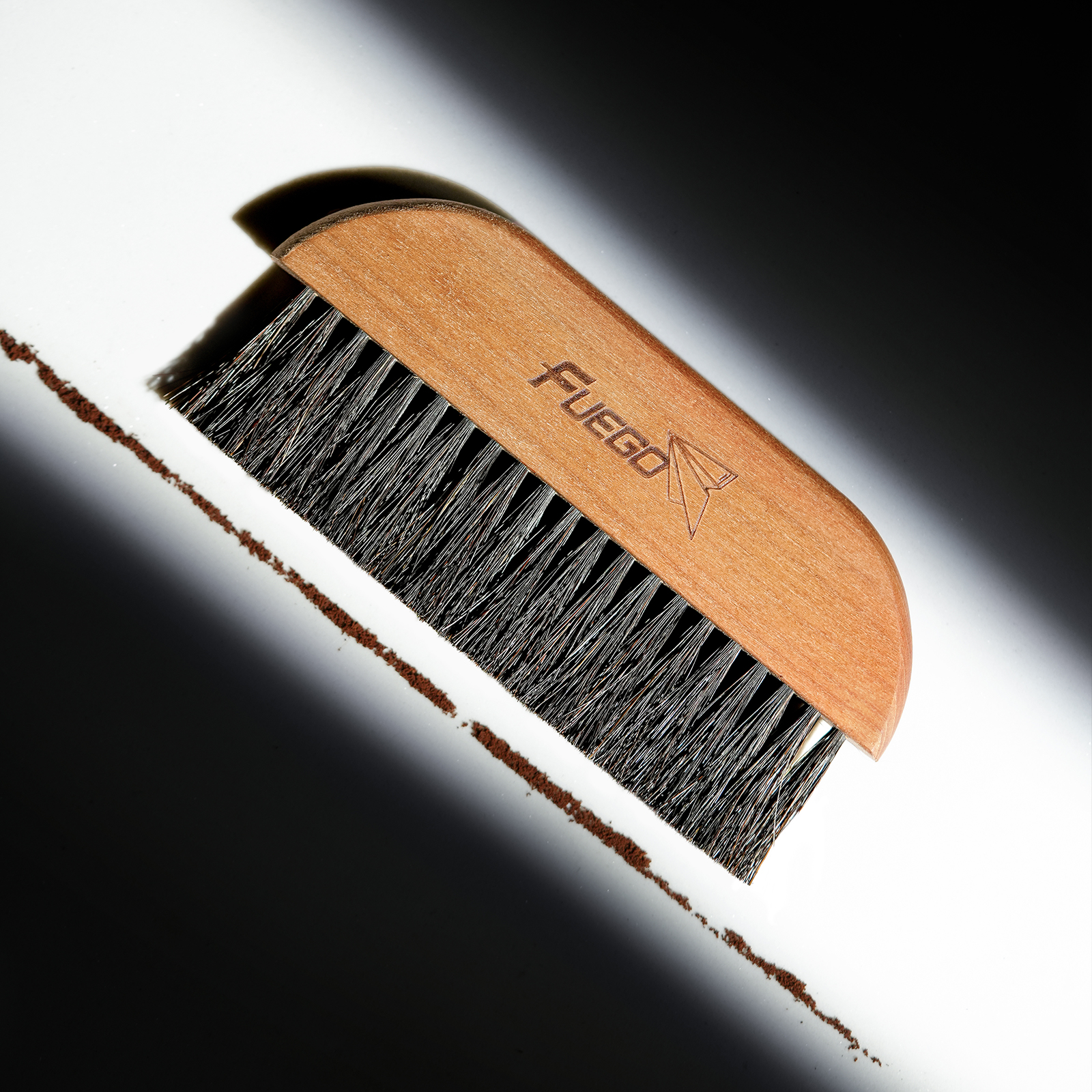 Fuego Cleaning Brush Espresso Machine Dusting Brush Wood Handle & Natural Bristles Coffee Bar Brushes Home Barista Accessories