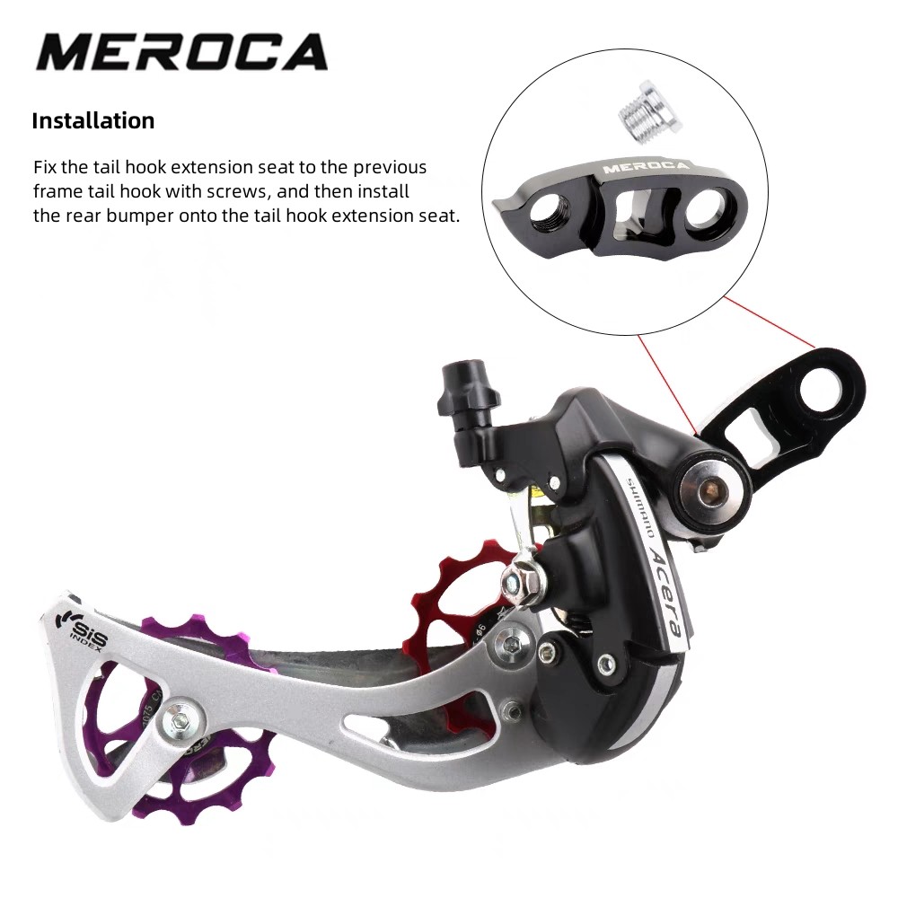 MEROCA-colgador de desviador trasero para bicicleta de montaña, pasador de Cassette, gancho de cola extendida, adaptador de rueda libre para ciclismo