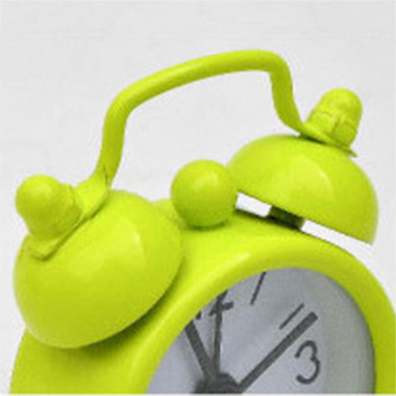 Retro Portable Cute Mini Cartoon Alarm Clock Round Number Double Bell Desk Table Digital Clock Home Decor
