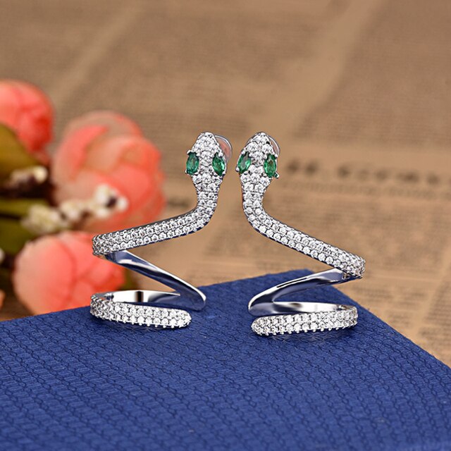 JIN &Ampere; JU Lässig Schlange Zucht Ohrringe Für Frauen Cерьги гвоздики Ohrring Trend Schmuck Cережки необычные Ohrringe: Ohrringe-2