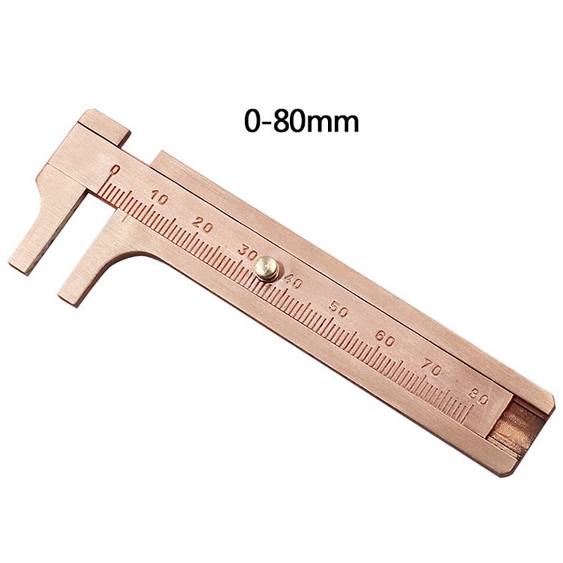80mm/100mm Pocket Mini Brass Sliding Ruler Gauge Vernier Calip Metal Caliper Gauge Micrometer Measurement Tool Office School Use