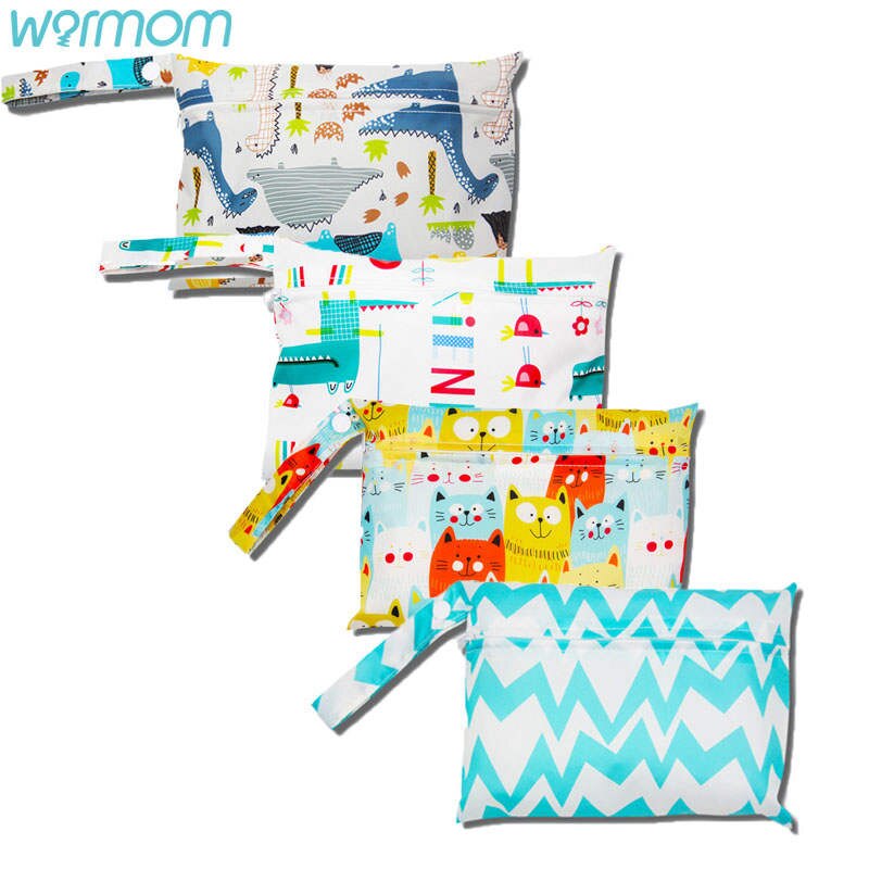 Warmom Wasserdichte Windel Tasche Baby Ausflug Windel Lagerung Tasche Baby Kinderwagen Hängenden Beutel Mehrweg Nass Trocken Tasche Druck Tasche Taschen