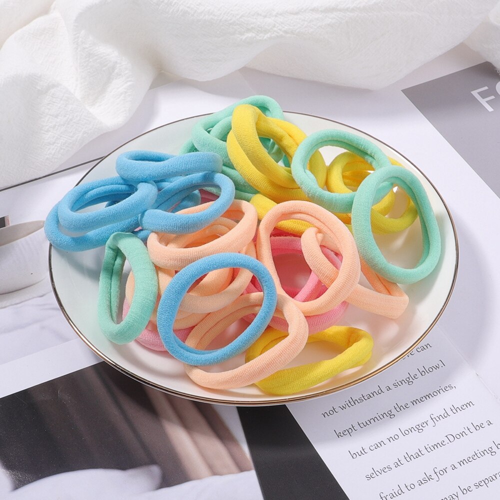 Juego de 30/50 unids/set de gomas elásticas para el pelo para mujer, coletero, diadema, bandas de goma coloridas, accesorios para el cabello de