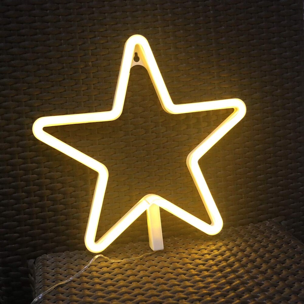 AA Batterie und USB angetrieben LED Neon- Licht Zeichen Stern Nacht Licht Weihnachten Hochzeit Party freundlicher Zimmer Heimat Dekorationen Neon- Lampe