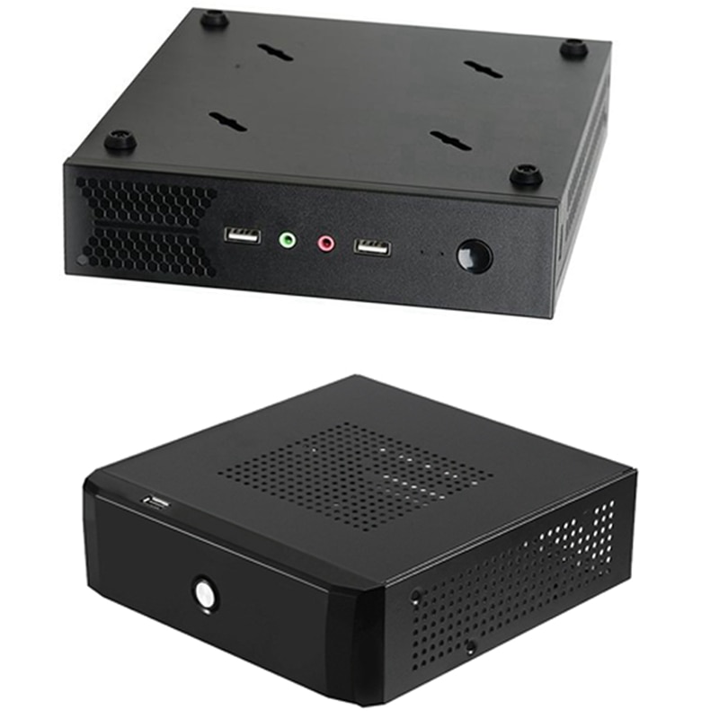 Desktop Power Gaming HTPC Host 2.0 USB Mini ITX with Radiator Hole Computer Case & T5 Thin Mini ITX Computer Case: Default Title