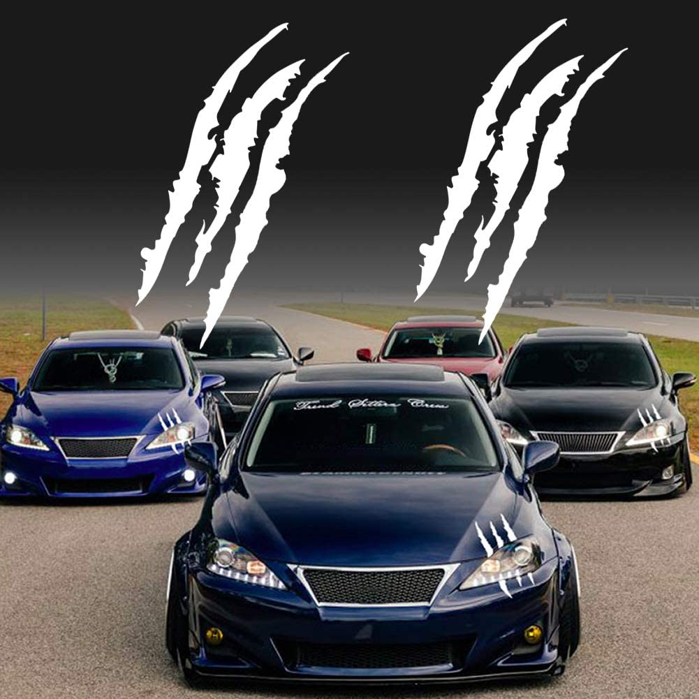 Auto Stickers Waterdicht Claw Marks Stickers Muur Poster Decoratieve Papier Auto Muur: WHITE
