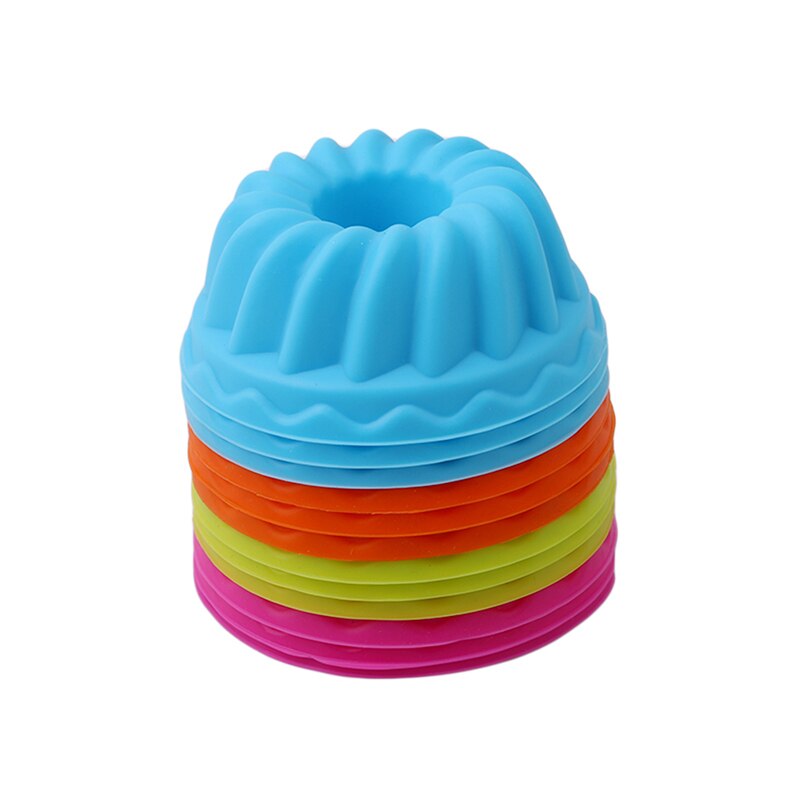 12 stk silikon kakeform fondant 3d muffins cupcake gresskar form nonstick motstandsdyktig gjenbrukbare kjøkken bake kakeformer verktøy