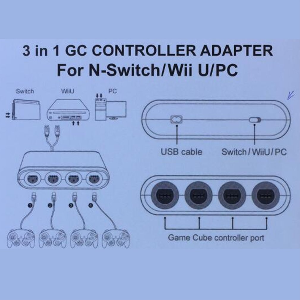 Contrôleur GameCube 4 Ports Mayflash vers convertisseur adaptateur USB pour Nintendo Super Smash Brothers pour xbox