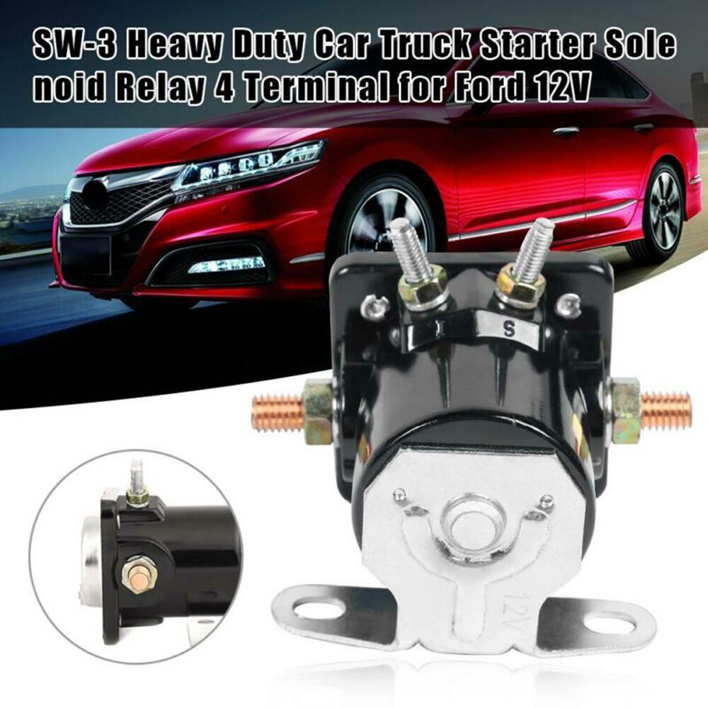 Universal Starter Solenoid Relay Heavy Duty Car Truck 4 Terminal For Ford