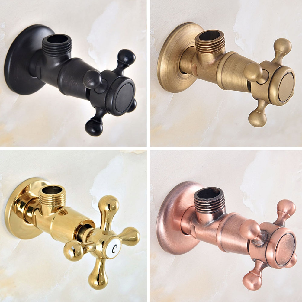Gold Schwarz Antike Durcheinander Dreieck Ventil Wasser Kontrolle Ventil Schlecht Wasserhahn Wasser Ventil 1/2*1/2 Durcheinander Winkel ventile KD1439