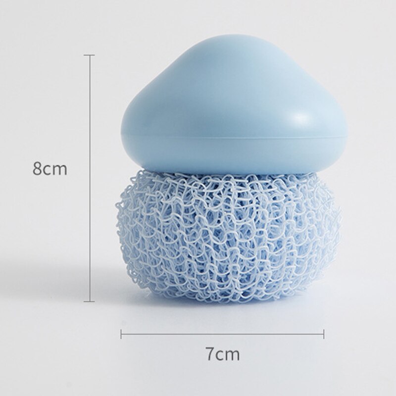 Boule de nettoyage en nuage, boule de fil de Nylon détachable, brosse de décontamination de la vaisselle de cuisine, boule de nettoyage Durable multicolore: blue