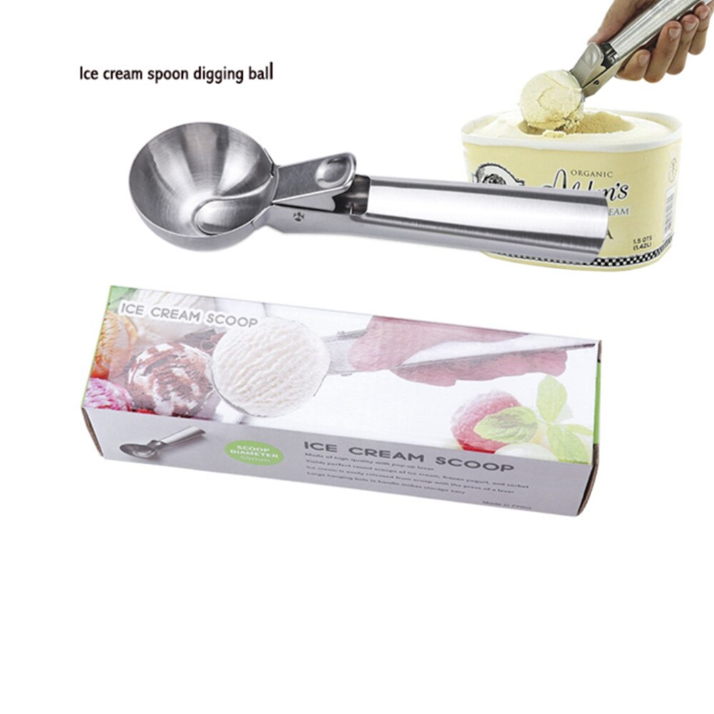 Cuchara de helado de acero inoxidable, utensilio para galletas, utensilios de cocina, palitos para puré de patatas, sandía y fruta