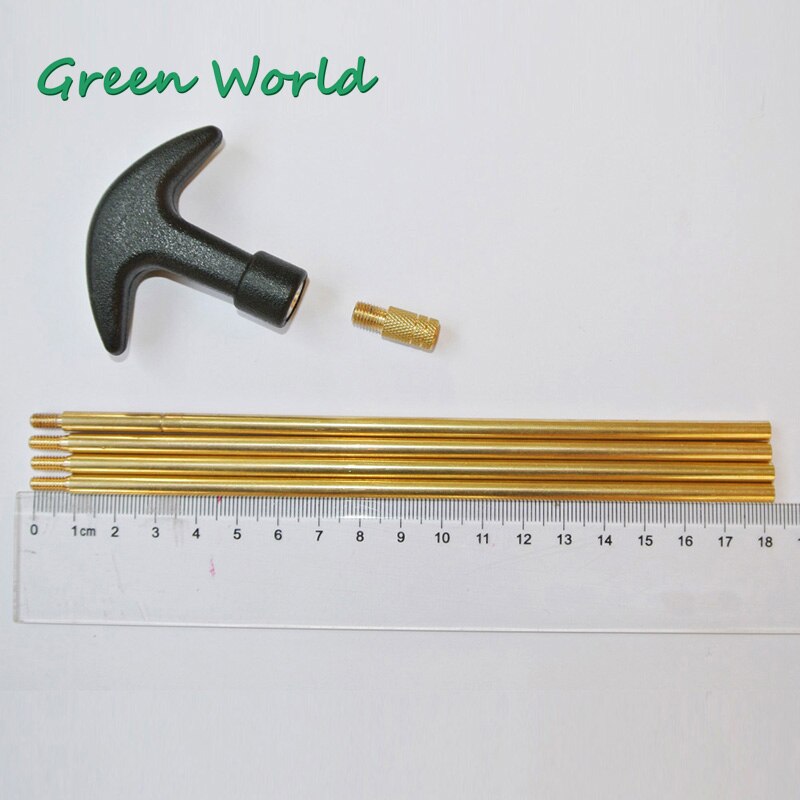 Green world 6 stk/parti massiv messing roterende stænger, messing rensestænger sæt gevind 8-32