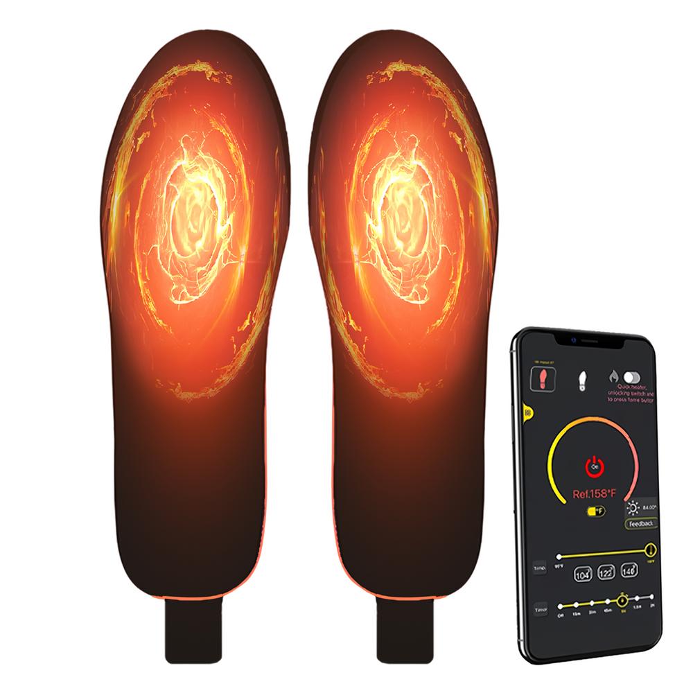Heated Insoles APP Control 3000mAh Electric Foot Warmer Compress Remote Control 3-speed Shoes Pads For Skiing Winter Outdoor: WHITE