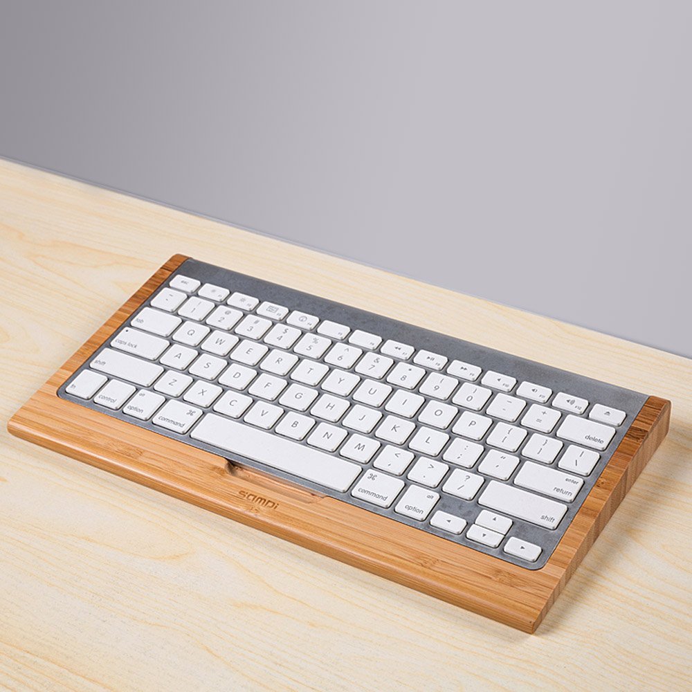Artesanía de bambú para Apple Bluetooth teclado inalámbrico soporte de base para iMac, Mac Pro, ordenador de escritorio