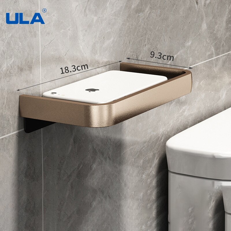 Stainless Steel Toilet Paper Holder Bathroom Wall Mount WC Paper Phone Holder Shelf Towel Roll Shelf Tissue Towel Dispenser: style F gold