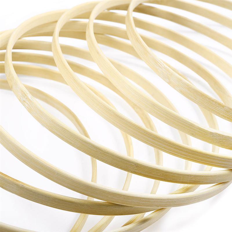 12 st drömfångare diy ringar runda bambu ring ram hantverk diy hantverktyg gör drömfångare tillbehörsmaterial