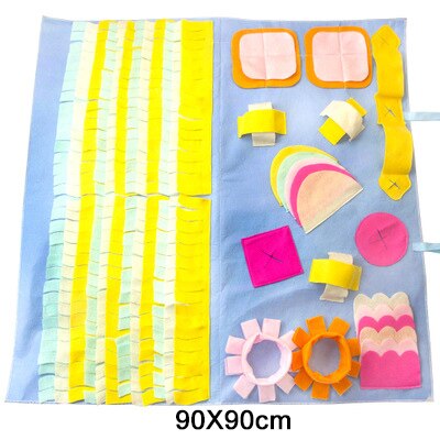 Snuffelmat voor huisdieren, hondensnuffelmat, afneembare fleece deken, stressverlichtende neuspads, kattenneuspad, puzzelspeeltje, vertragend: B 9090cm