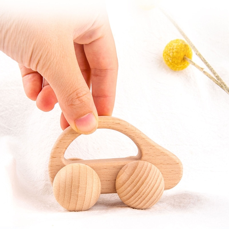 5pz Del bambino Di Legno Sonagli Giocattoli Massaggiagengive Campana di Mano Regalo Precoce Educativo Giocattolo di Musica
