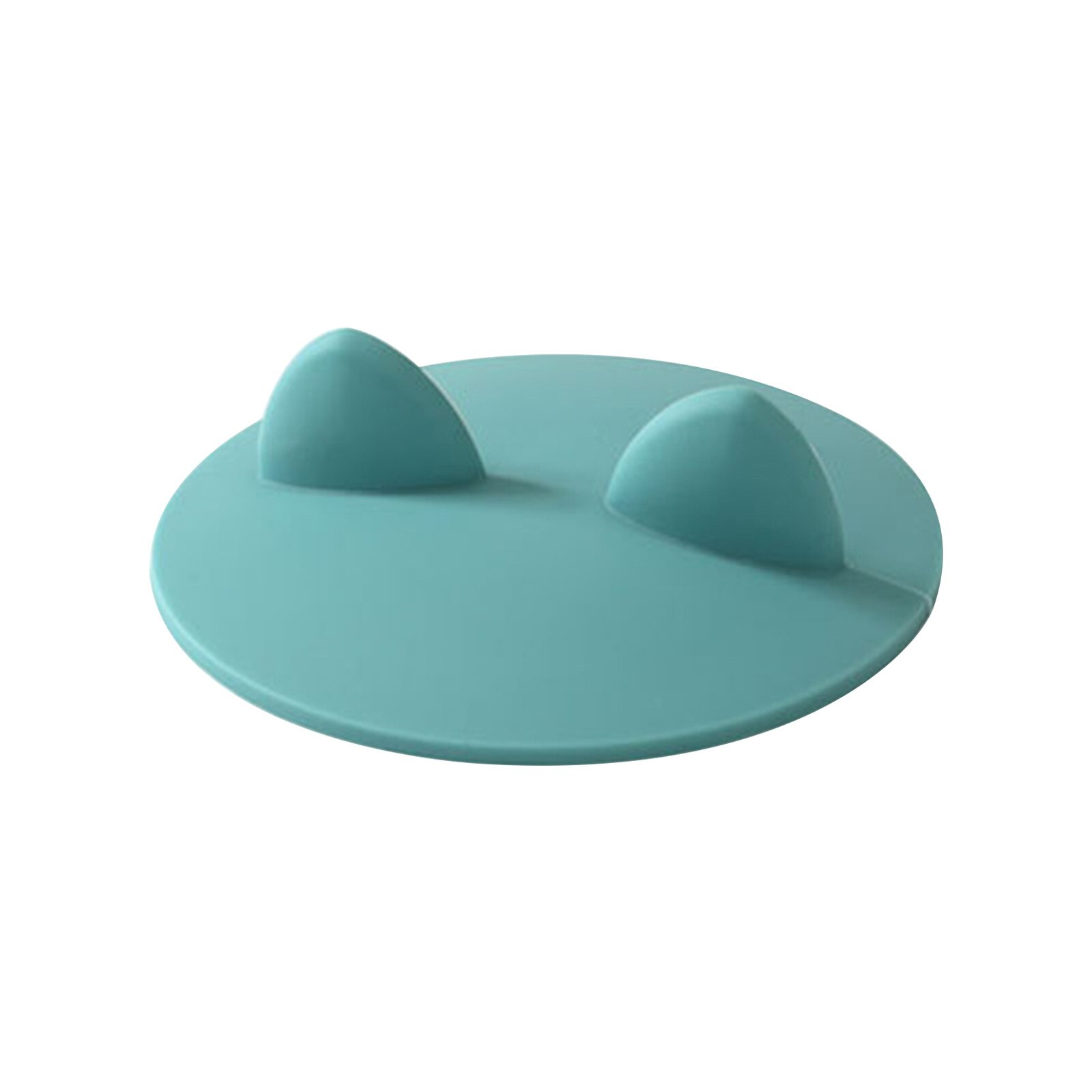 25# Cat Ears Cup Lids Dust Reusable Silicone Cover Heat Resistant Cup Thermal Insulation Cover Tea Cup Caps Cup Accessories: Green 