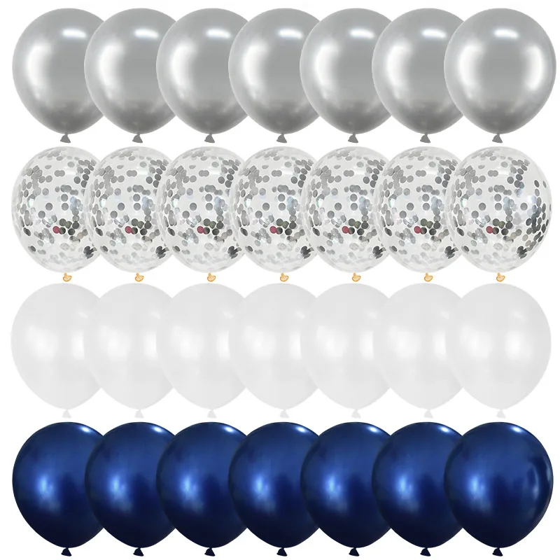 Juego de globos azul marino para decoración de bodas y fiestas de cumpleaños