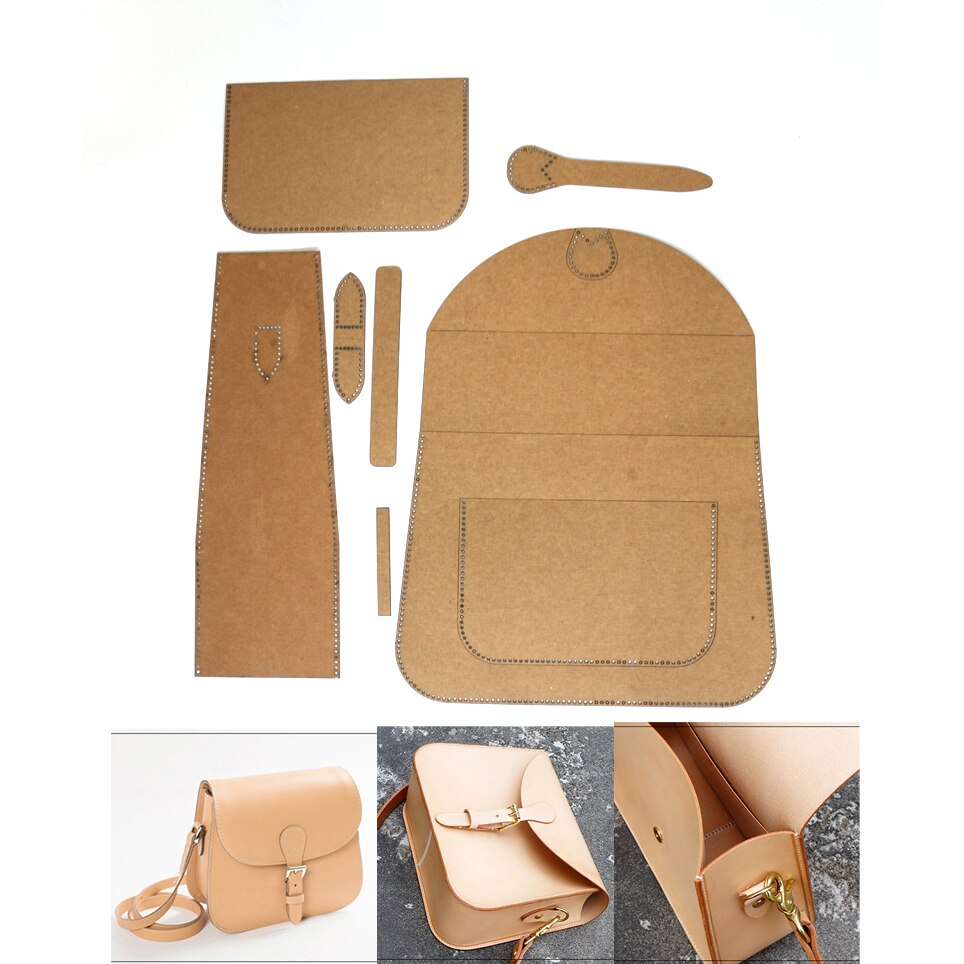 Kraft paper template DIY leather sewing pattern template for handbag 7pcs/set finished size28x20x10cm
