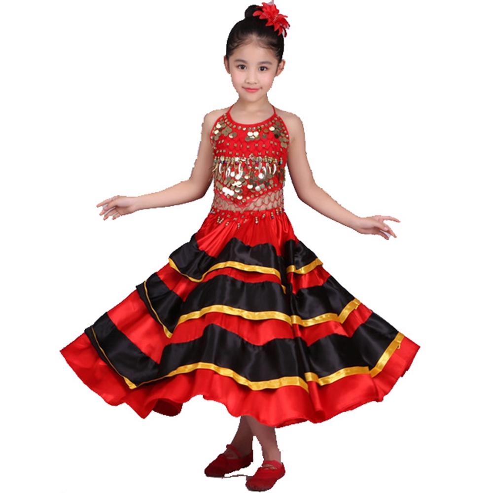 Flamenco Dans Rok Voor Kids Spaanse Flamenco Kostuum Opening Dans Rok Buikdans Kostuum