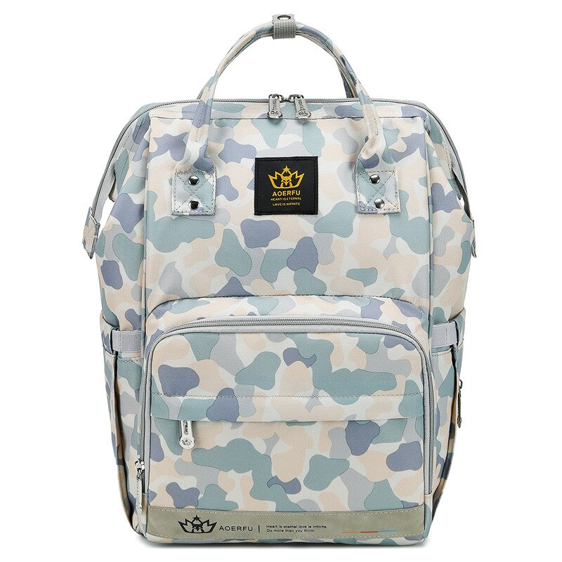 Eenhoorn Gedrukt Mama Rugzak Grote Capaciteit Anti Morsen Multi-Functionele Verpleging Reizen Mother 'S Tas: Trend Camouflage