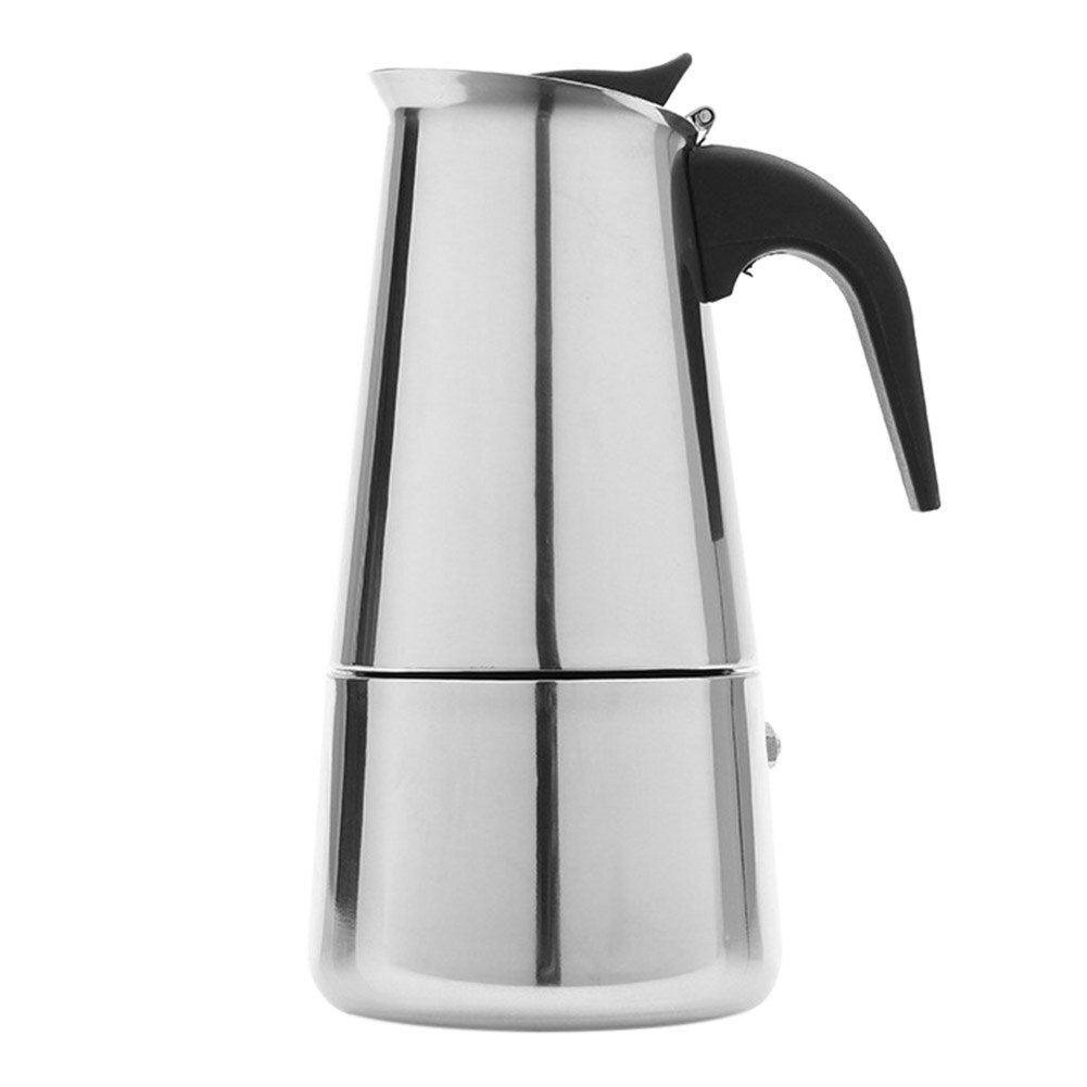 Stainless Steel Moka Pot European Coffee Pot Induction Cooker Open Flame Universal Coffee Pot Kitchen Tool Accessories: 400ml
