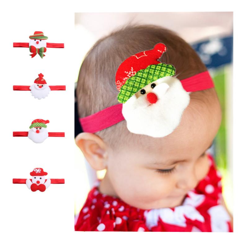 Crianças banda de cabelo do bebê banda de cabelo dos desenhos animados elasticidade não dói cabelo papai noel natal acessórios para o cabelo turbante presente