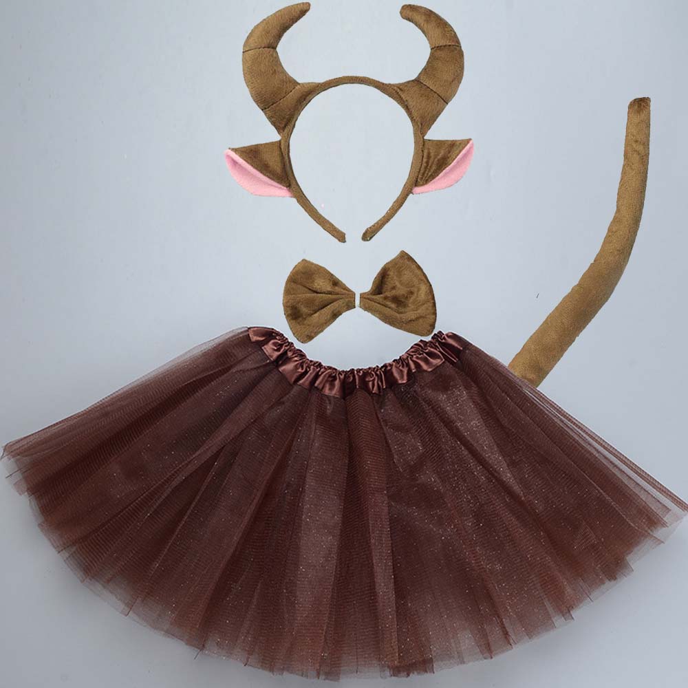 Costume de taureau, vache, Lion, pour enfants et adultes, bandeau, jupe, nœud papillon, Tutu, fête d&#39;anniversaire, Baby Shower, Halloween: 2 / L for teens or women