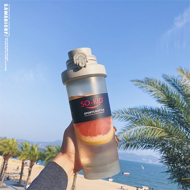 700ml protein shaker flaske bpa gratis vandflasker gym sport fitness rejse studerende børn skole drikkedunk til sommer: Grå