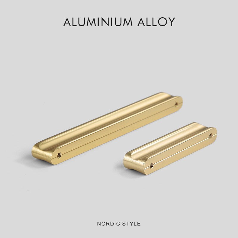 Long bar handle for furniture door Gold/black hand Cabinet drawer Aluminum alloy knob Kitchen bathroom hardware pulls Arc head