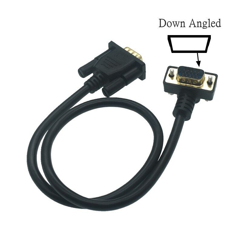 10M 5M 3M 0.5M 90° VGA Monitor Right Up &amp; Down Angle Male To Straight Male Adapter Cable For Projector Computer Monitor HDT: Down Angled / 5m