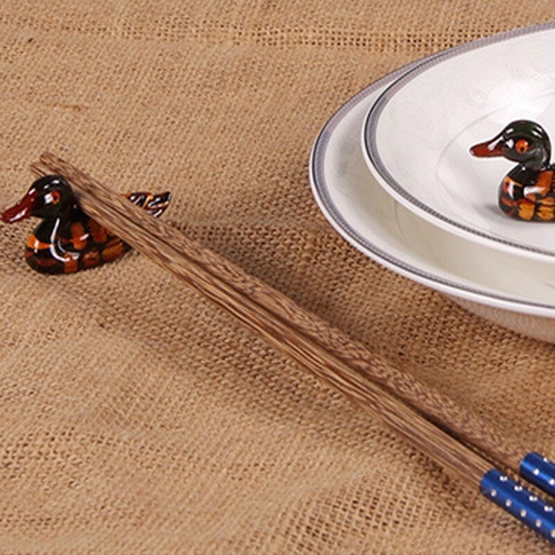 2 st söt anka form ätpinnehållare set mat sushi ätpinnar stå keramik ware resten rack porslin sked gaffel heminredning