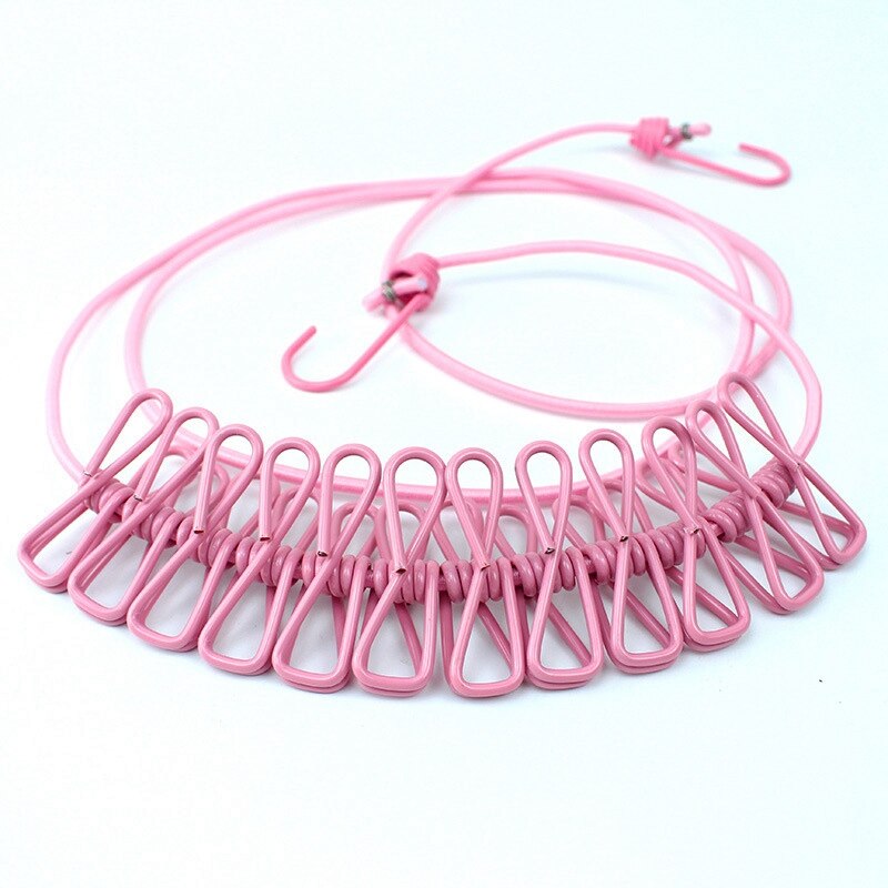 Portable Retractable Clothes Line Modern Household Storage Products Elastic Band Clip Windproof Non-Slip Clothesline: 07