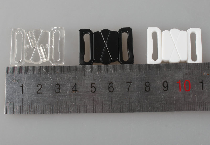30 bikiniklämmor krok &amp; snäpplås plastspännen 18mm -remmar bh-fäste badkläder