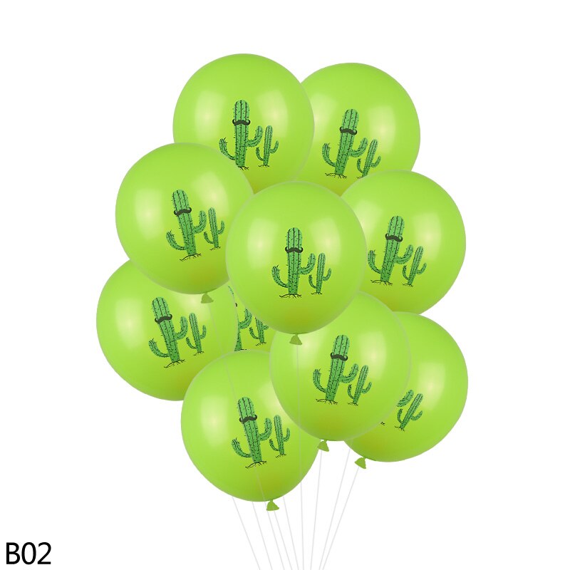 10 stk / parti kaktus latex print balloner helium luft bolde børn soveværelse sød dekoration bryllupsfødselsdag dekorative ballon: B02