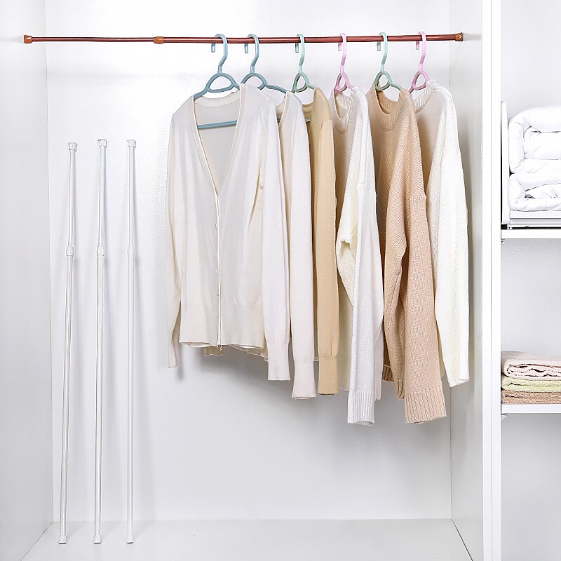 1pc Bathroom Adjustable Curtain Rod Spring Loaded Extendable Telescopic Net Voile Tension Curtain Rail Pole Rod Rods