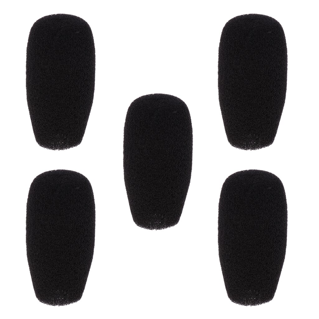 5 Pieces Black Microphone Mic Sponge Windshields Wind Muffs Covers for Meeting Conference Gooseneck Microphone Parts: 48x12mm 