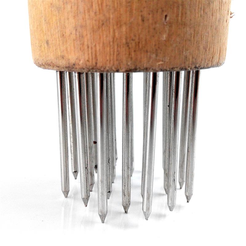 Stainless Steel Meat Needles Pounders With Wooden Handle Profession Meat Tenderizer Needle For Beef Tender Steak Kitchen Tools