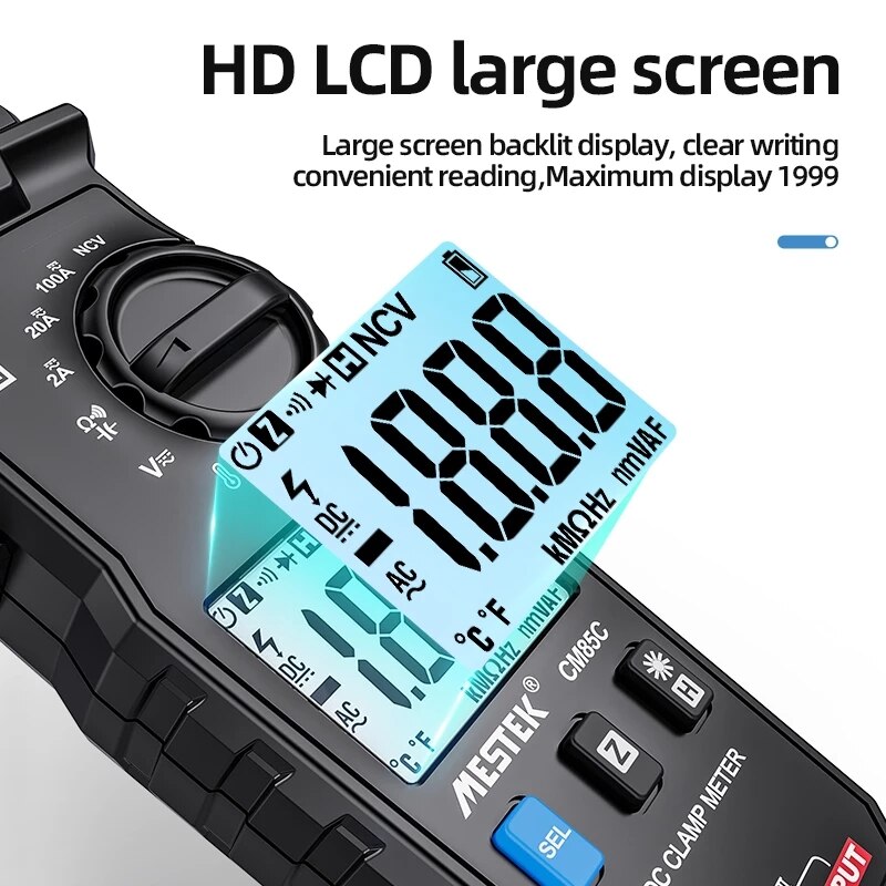 Clamp Meter Auto Range 100A 600V NCV High Precision Non-Contact Protable Clamp Meter Send Temperature Probe And Clip