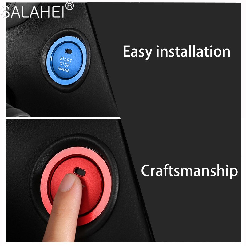 Aluminum Alloy One-click Start Button Decoration Sequin Ring Interior Styling Sticker For Toyota CHR C-HR